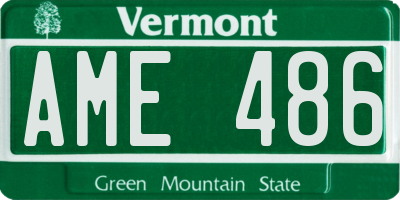 VT license plate AME486