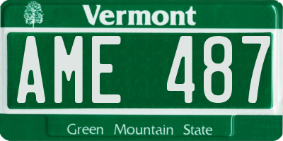 VT license plate AME487