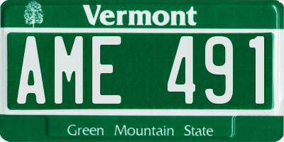 VT license plate AME491