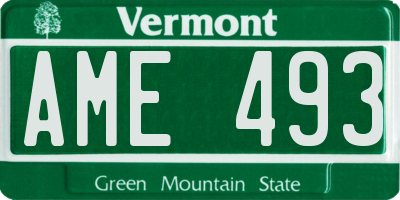 VT license plate AME493