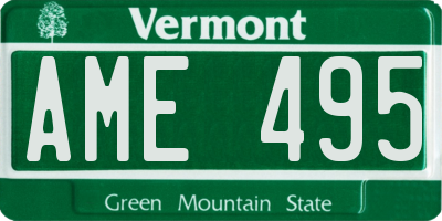VT license plate AME495