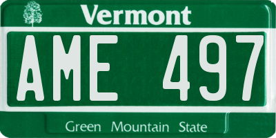 VT license plate AME497