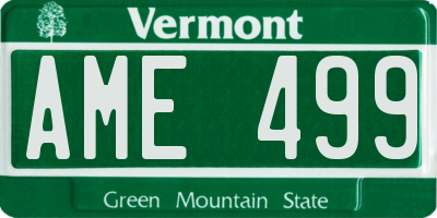 VT license plate AME499