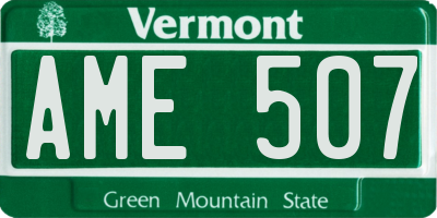 VT license plate AME507