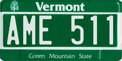 VT license plate AME511