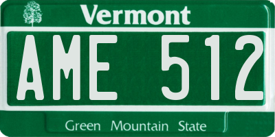 VT license plate AME512