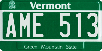 VT license plate AME513