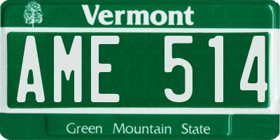 VT license plate AME514