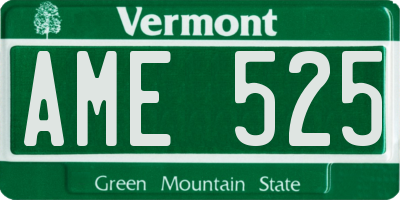 VT license plate AME525