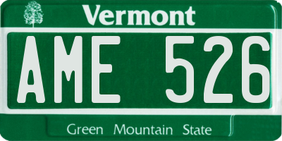 VT license plate AME526