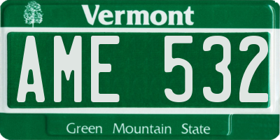 VT license plate AME532