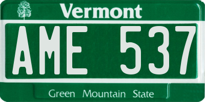 VT license plate AME537