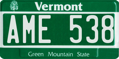 VT license plate AME538