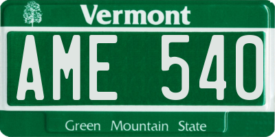 VT license plate AME540