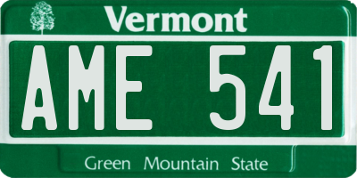 VT license plate AME541