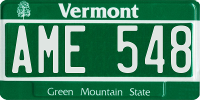 VT license plate AME548