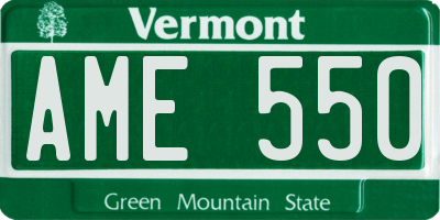 VT license plate AME550