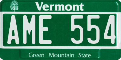 VT license plate AME554