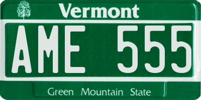 VT license plate AME555