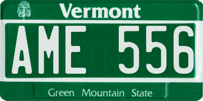 VT license plate AME556