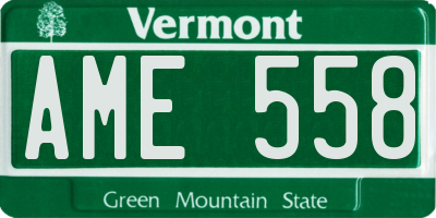 VT license plate AME558