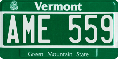 VT license plate AME559