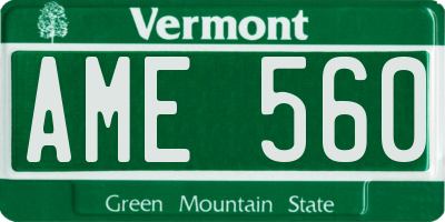 VT license plate AME560