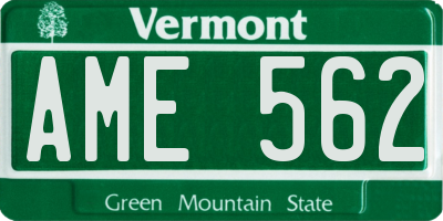 VT license plate AME562