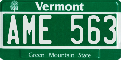 VT license plate AME563