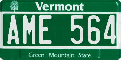 VT license plate AME564