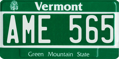 VT license plate AME565