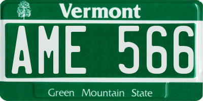 VT license plate AME566