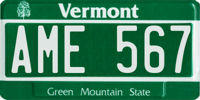 VT license plate AME567