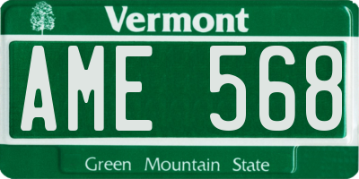 VT license plate AME568