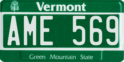 VT license plate AME569
