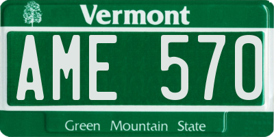 VT license plate AME570