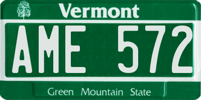 VT license plate AME572