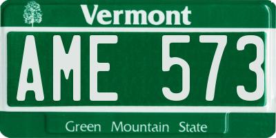 VT license plate AME573
