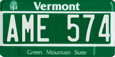 VT license plate AME574