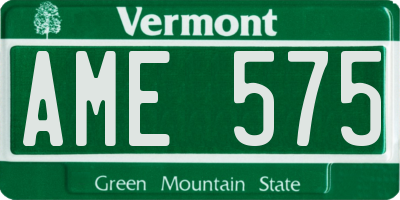 VT license plate AME575