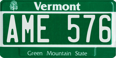 VT license plate AME576