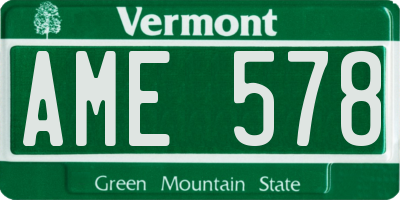 VT license plate AME578