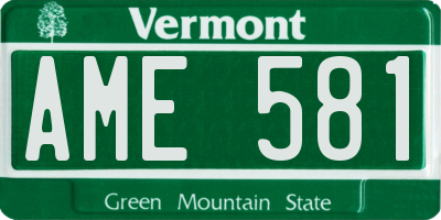 VT license plate AME581