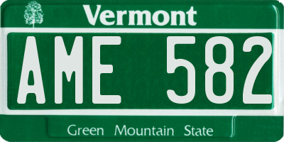 VT license plate AME582