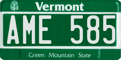 VT license plate AME585
