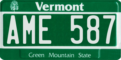 VT license plate AME587