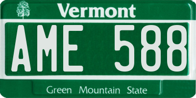 VT license plate AME588