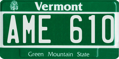 VT license plate AME610