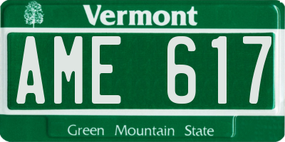 VT license plate AME617