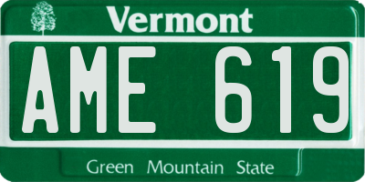 VT license plate AME619